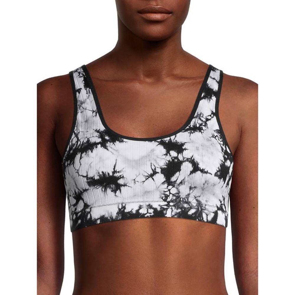 Black tie dye sports bra